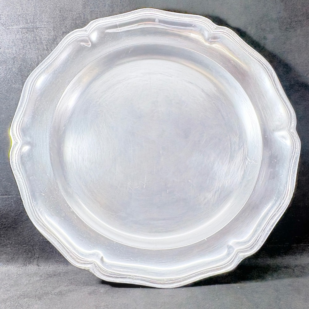 Wilton Armetale Queen Anne Charger Plate / Platter Pewter Scalloped Rim 14.25"